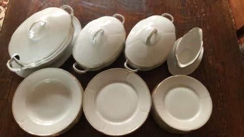 Servies antiek Jäger keramiek, Antiek en Kunst, Antiek | Servies compleet, Ophalen of Verzenden