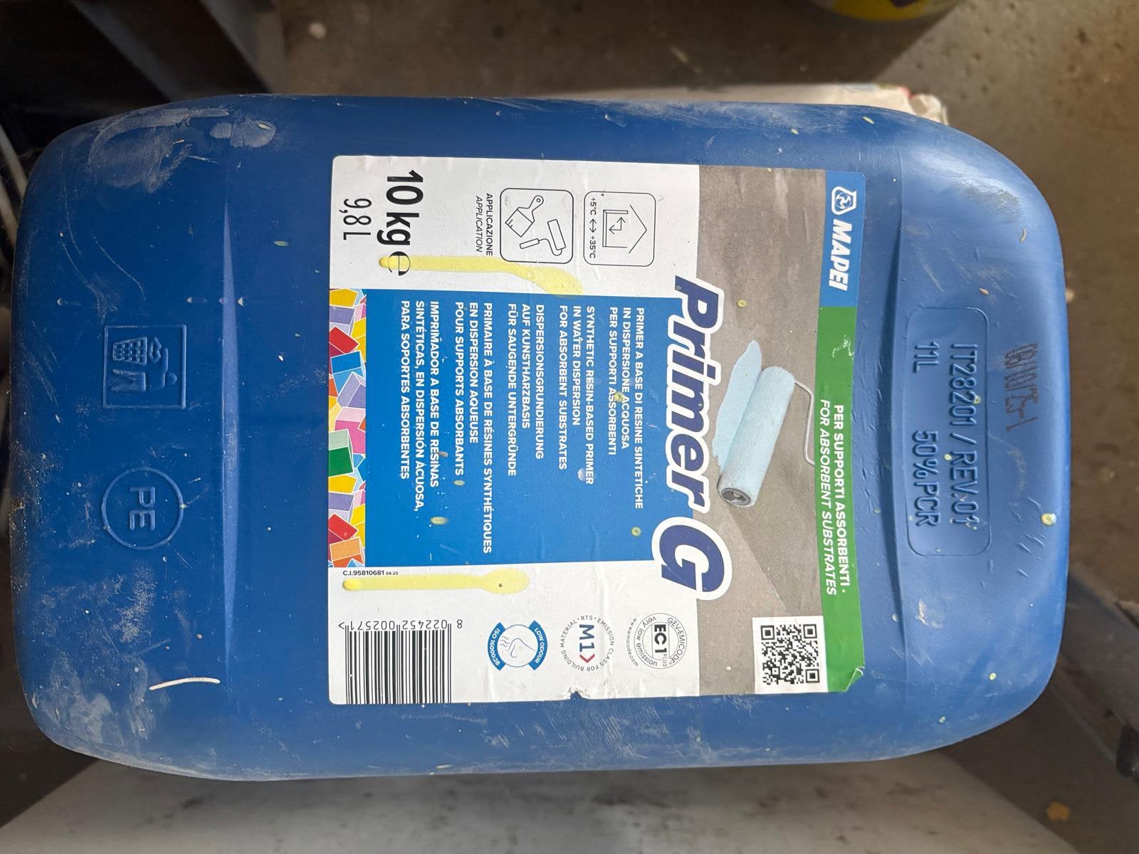 9,5 liter voorstrijk voor tegels, Ophalen