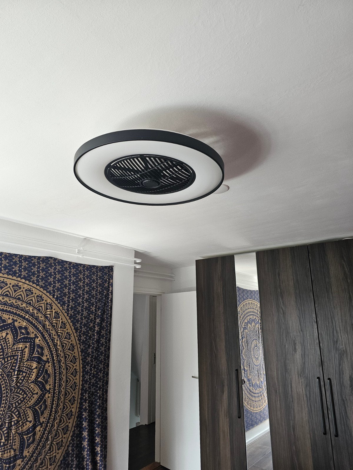 Plafondventilator met LED-verlichting en afstandsbediening, Ophalen, Overige merken, Kunststof, Overige fittingen