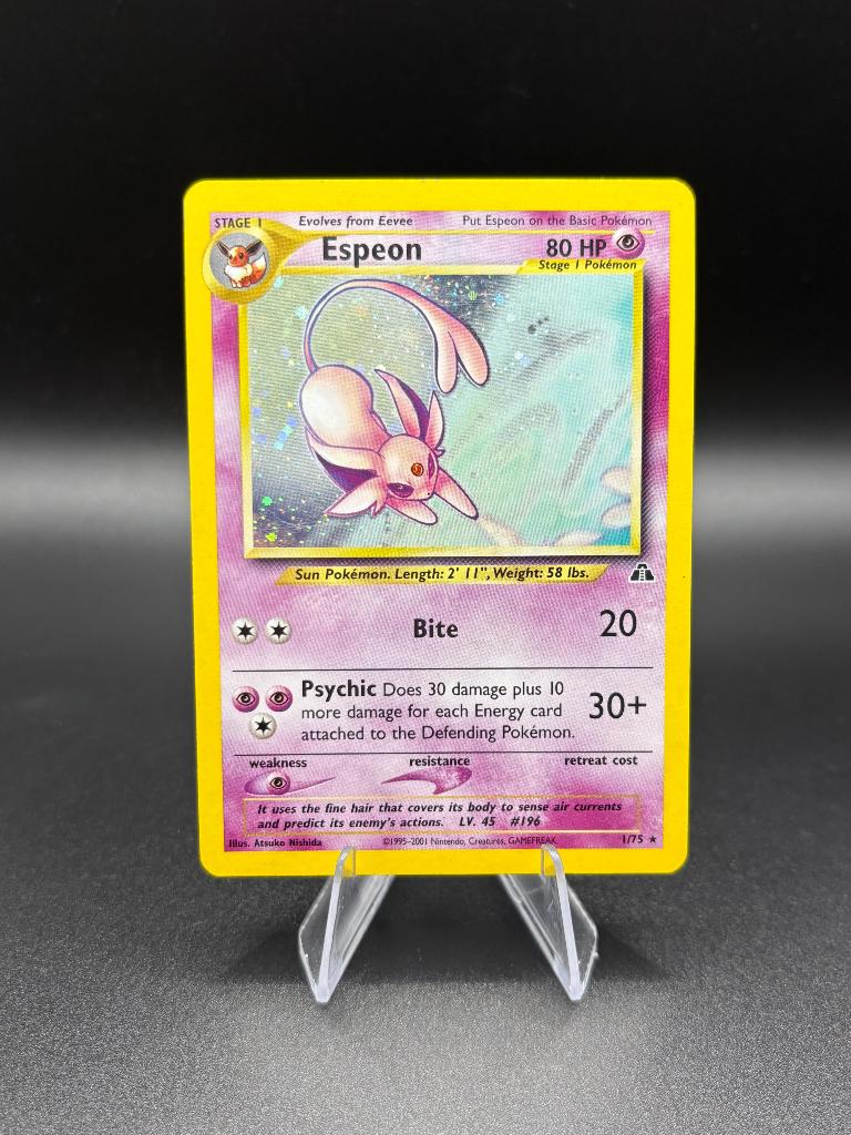 Espeon Neo Discovery Holo 1-75 Near Mint, Hobby en Vrije tijd, Verzamelkaartspellen | Pokémon, Ophalen of Verzenden, Zo goed als nieuw