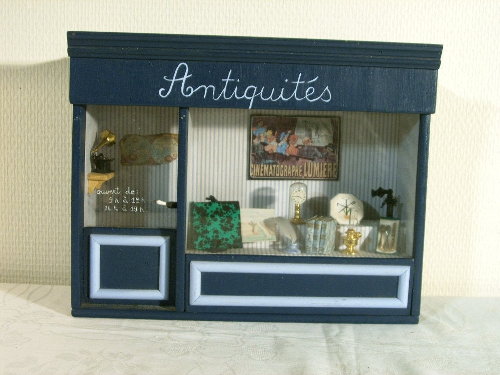 Diorama van Franse antiekwinkel, Ophalen of Verzenden