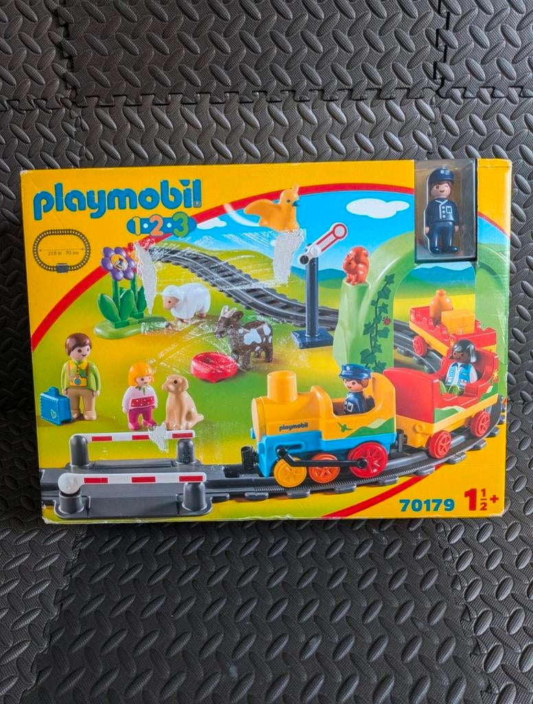 Playmobil 1.2.3 Trein met spoorwegovergang (70179), Kinderen en Baby's, Speelgoed | Playmobil, Ophalen of Verzenden, Zo goed als nieuw