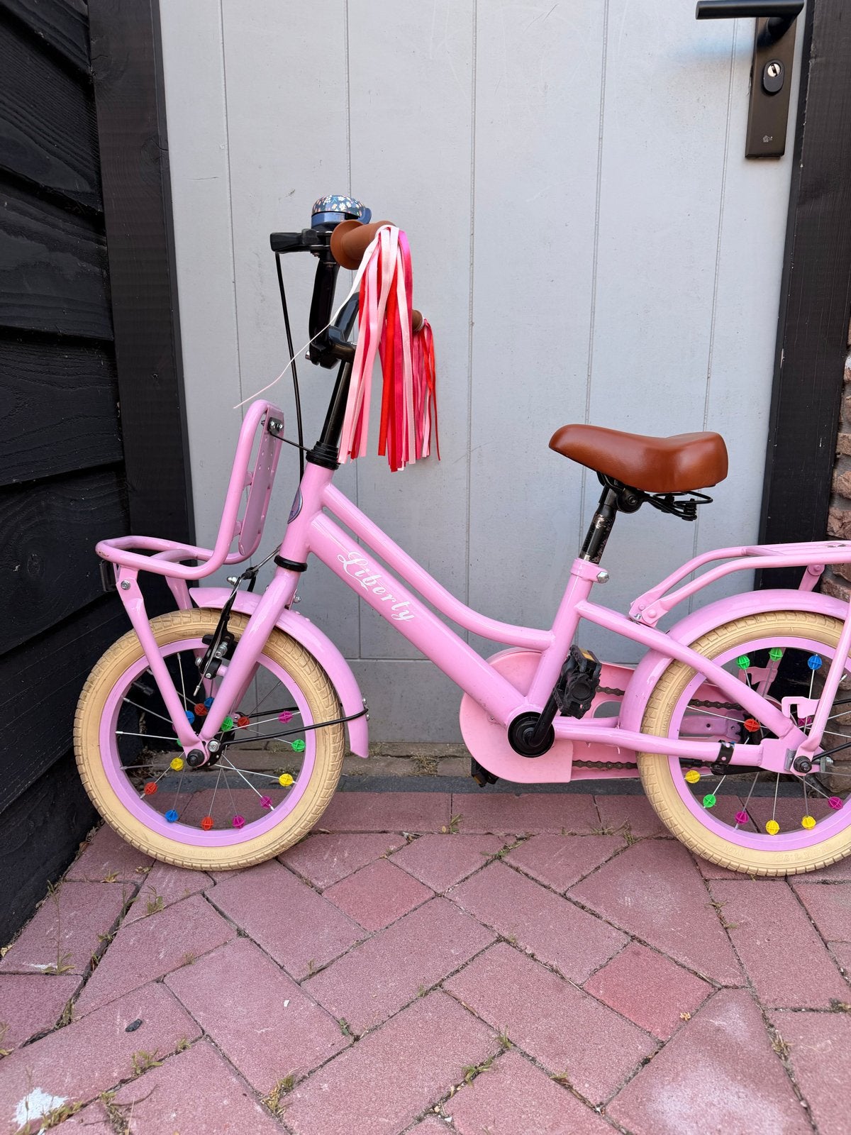 Spirit Liberty Roze Meisjesfiets 14 inch, Ophalen, Gebruikt, Velgrem, Minder dan 16 inch