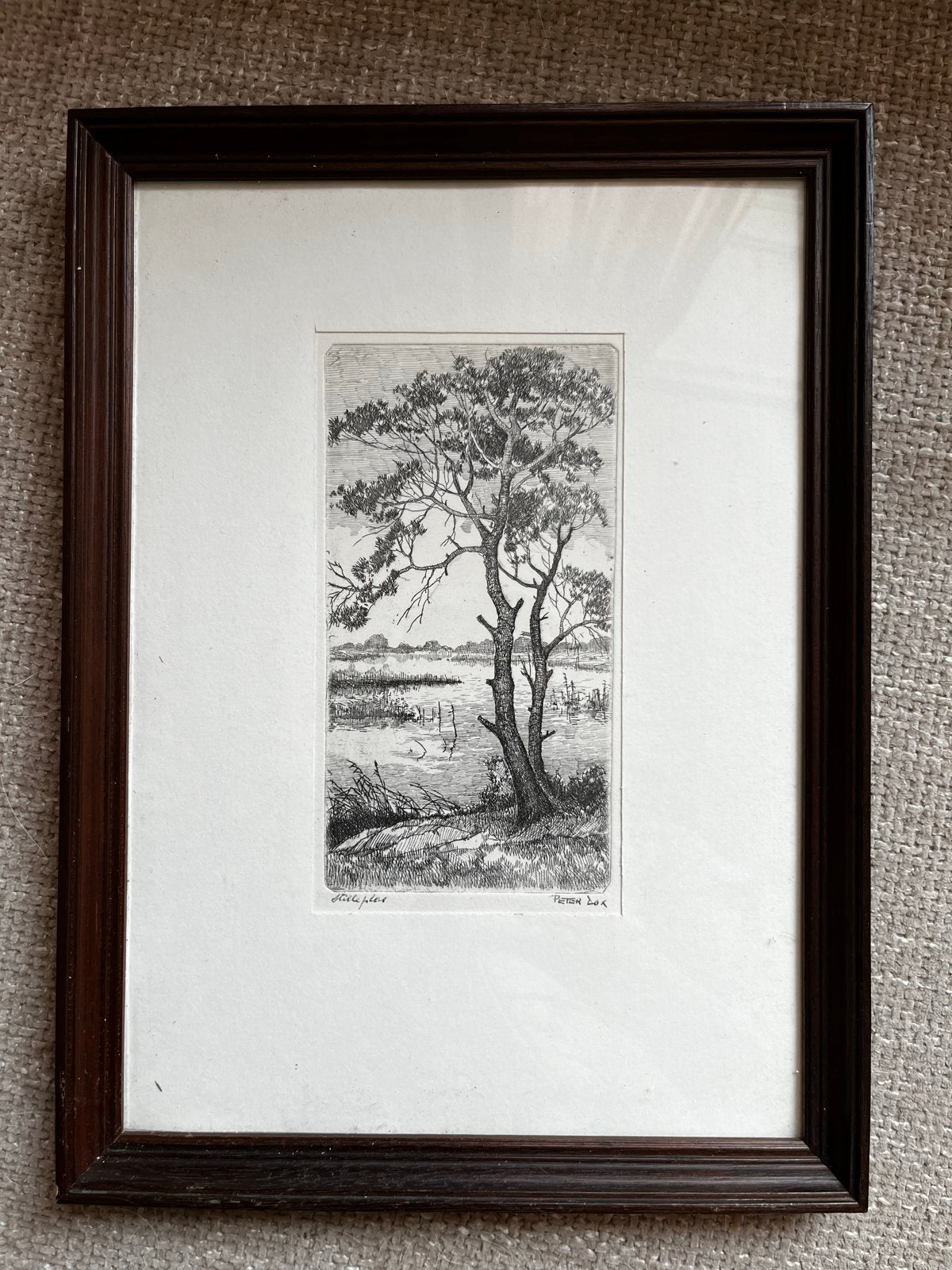 Originele Pentekening Peter Cox met Houten Lijst, Ophalen, Tekening, Pentekening, Ingelijst