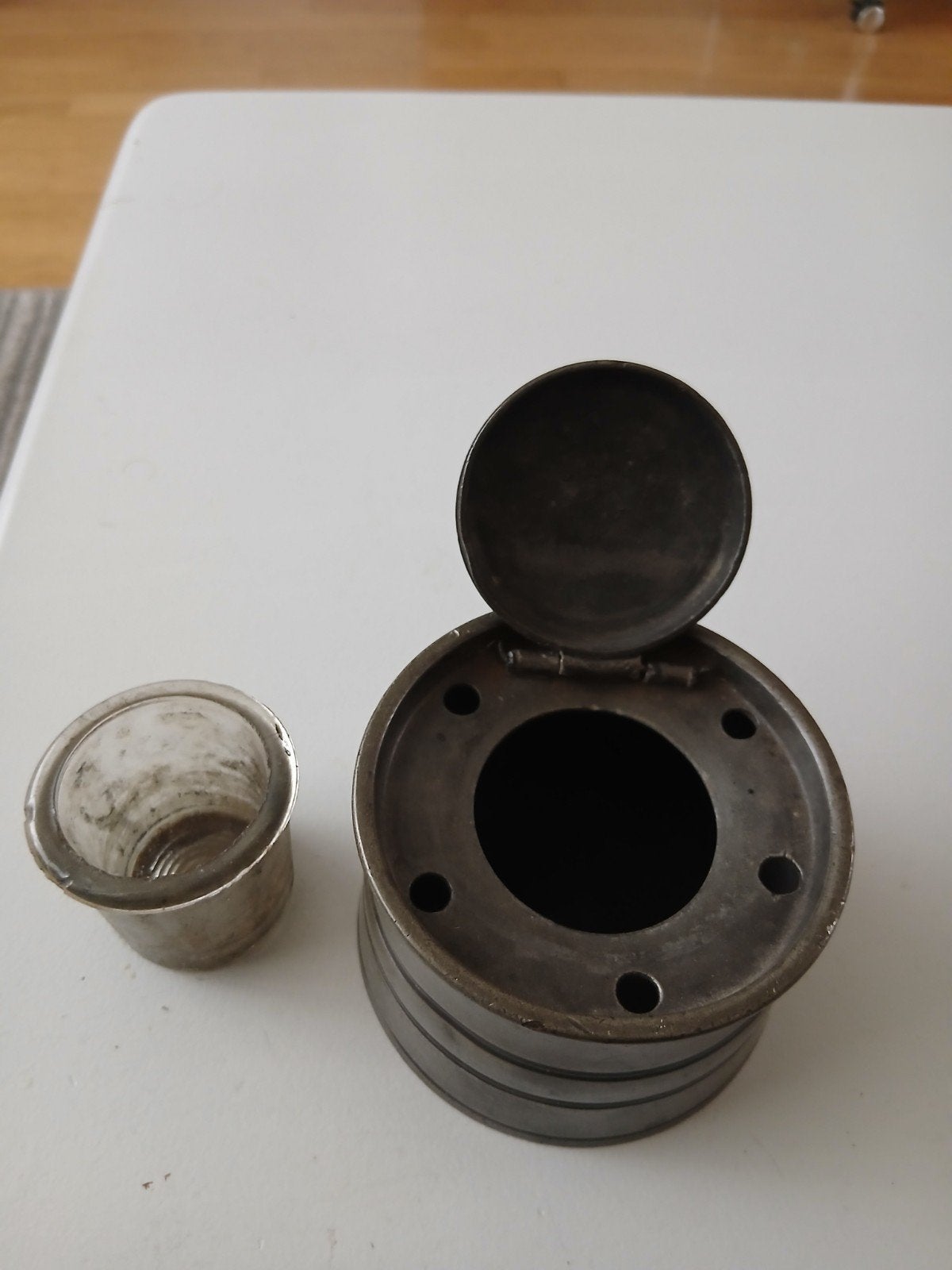 tinnen inktpot, Ophalen of Verzenden