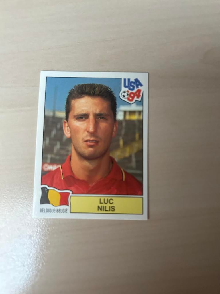 Panini USA 94 Luc Nilis Voetbalsticker België, Ophalen of Verzenden, Zo goed als nieuw, Sport