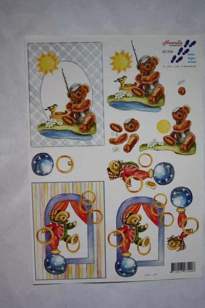 Knipvel novella kerstbeertjes 9063, Ophalen of Verzenden, Nieuw, Kerst, Knipvel
