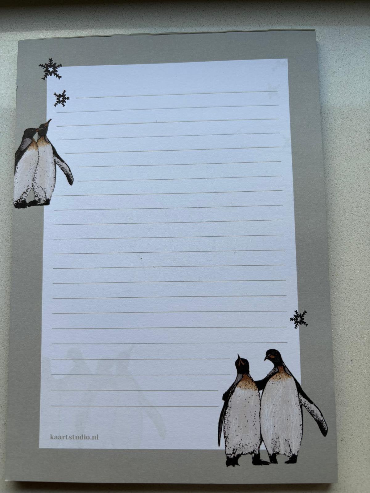 Kladblok/schrijfblok A5 pinguin kaartstudio, Ophalen of Verzenden, Zo goed als nieuw