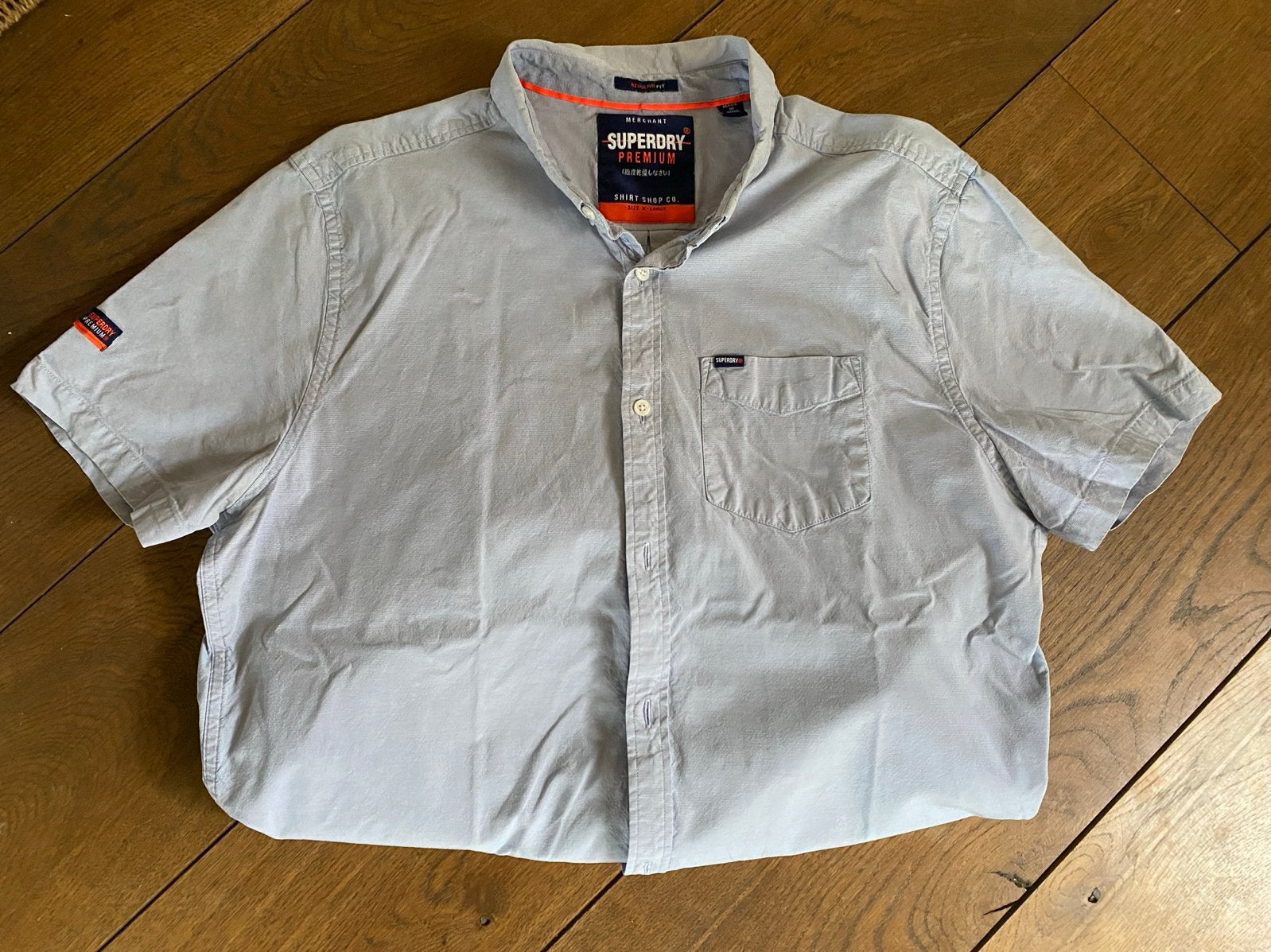 Superdry Premium Regular Fit overhemd - XL, Ophalen of Verzenden, Zo goed als nieuw, Blauw, Halswijdte 43/44 (XL)
