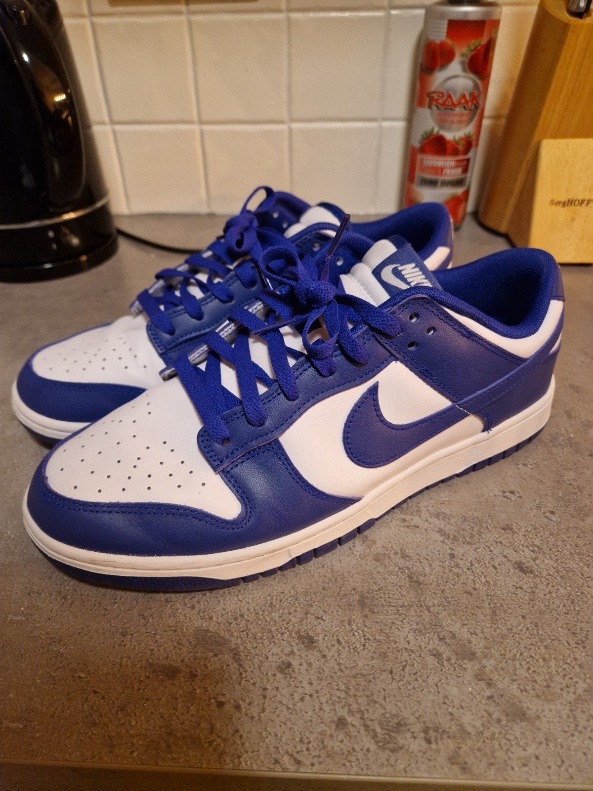 Nike Dunk Low Royal Blue White Sneakers Maat 45,5, Ophalen of Verzenden, Zo goed als nieuw, Blauw