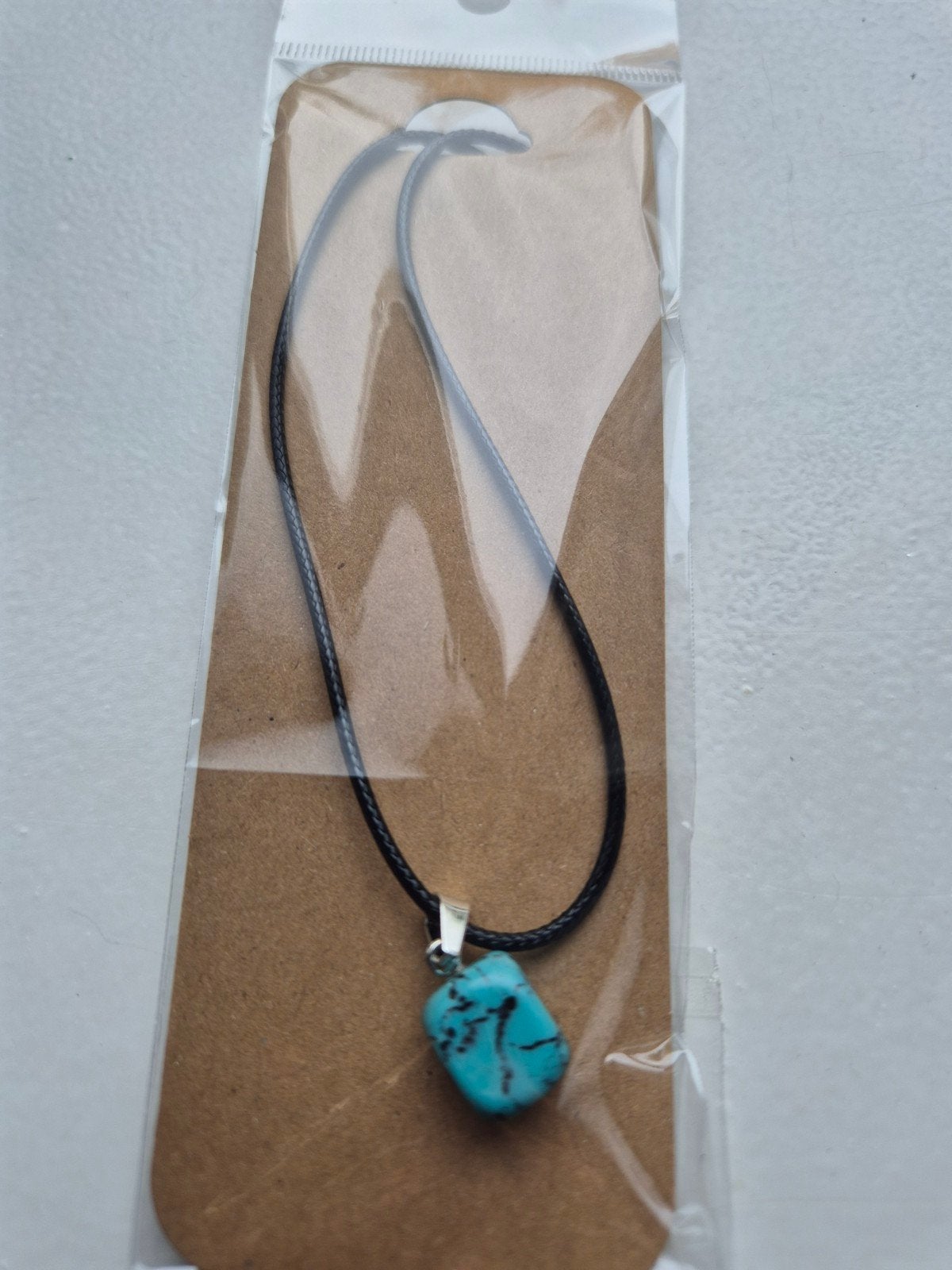 Halsketting met turkoois hanger, Sieraden, Tassen en Uiterlijk, Kettingen, Nieuw, Steen of Mineraal, Blauw, Met edelsteen, Met hanger