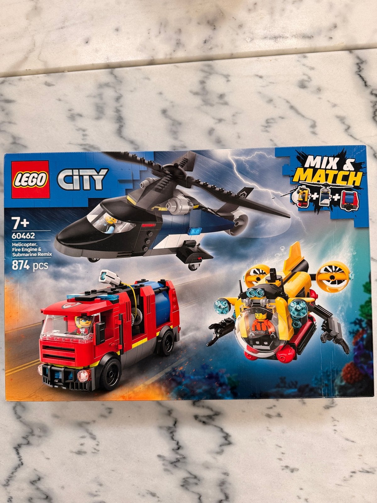 LEGO City 60462 Helikopter, Brandweerwagen & Onderzeeër, Kinderen en Baby's, Speelgoed | Duplo en Lego, Ophalen, City, Lego, Nieuw