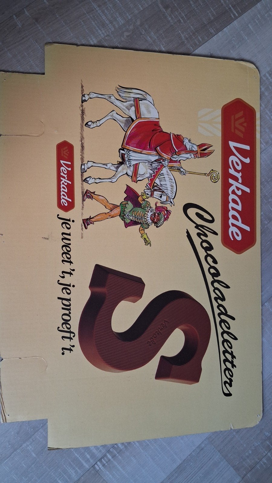 reclamebord van hard karton Verkade. sinterklaas en zwarte p, Ophalen, Gebruikt