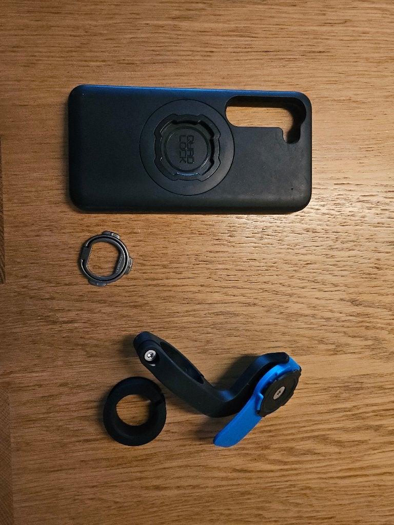 Te koop: Quadlock fietstelefoonhouder + SamsungS23 hoes, Ophalen of Verzenden, Zo goed als nieuw, Fiets