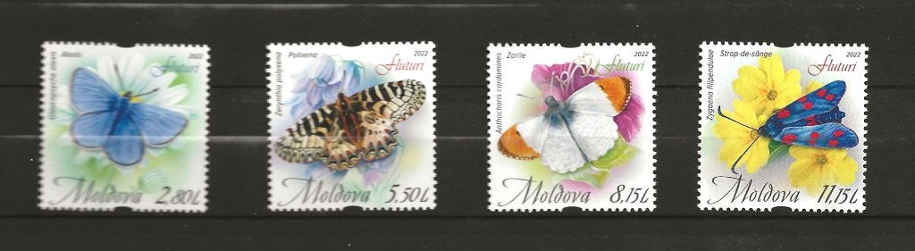 Moldavië 2022: vlinders, Ophalen of Verzenden, Postfris, Dier of Natuur