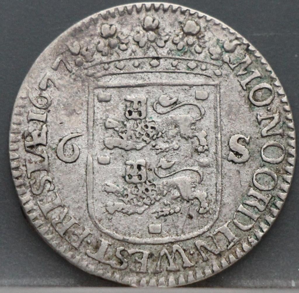 6 stuiver 1677 “Scheepjesschelling” Enkhuizen – schaars, Postzegels en Munten, Munten | Nederland, Vóór koninkrijk, Verzenden