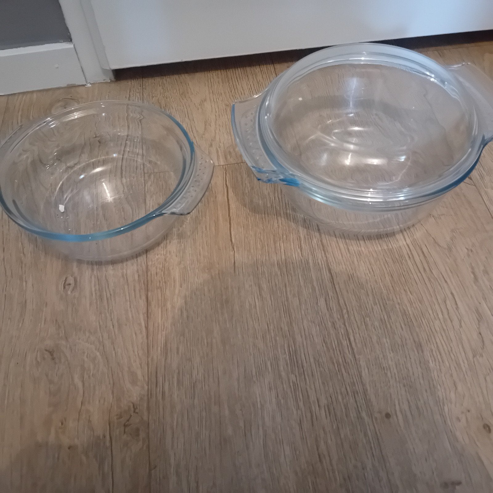 Glazen ovenschalen set - Pyrex, Gebruikt, Schaal, Rond, Ophalen of Verzenden