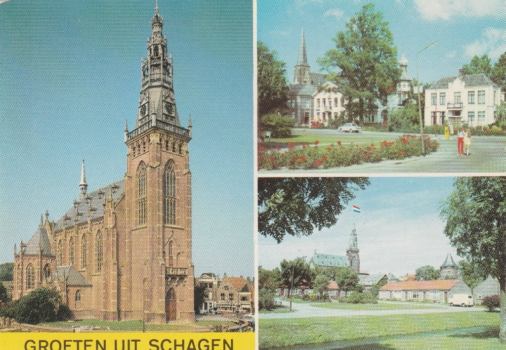 SCHAGEN Ned. Herv. Kerk Park Groeten, Verzamelen, Verzenden, 1960 tot 1980, Ongelopen, Noord-Holland