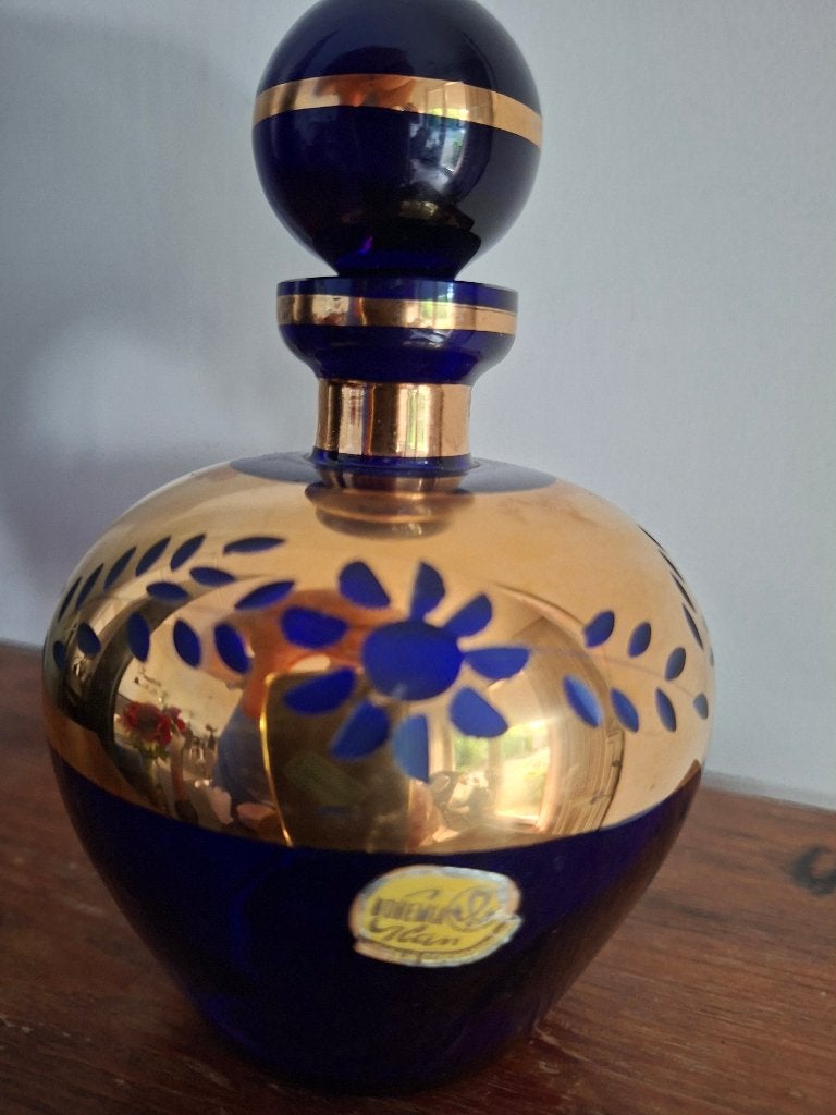 Kobalt blauw Parfumflesje, Antiek en Kunst, Ophalen of Verzenden