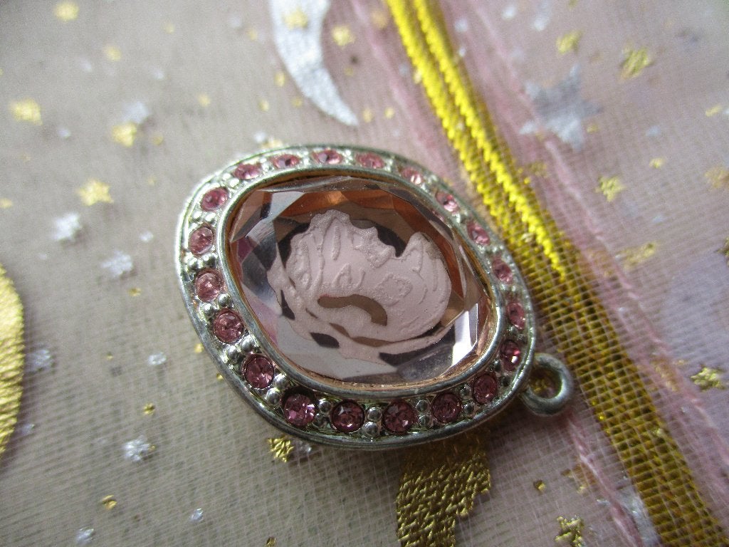 3053/ aparte tsjechische crystal camee hanger, Sieraden, Tassen en Uiterlijk, Kettinghangers, Overige materialen, Nieuw, Ophalen of Verzenden