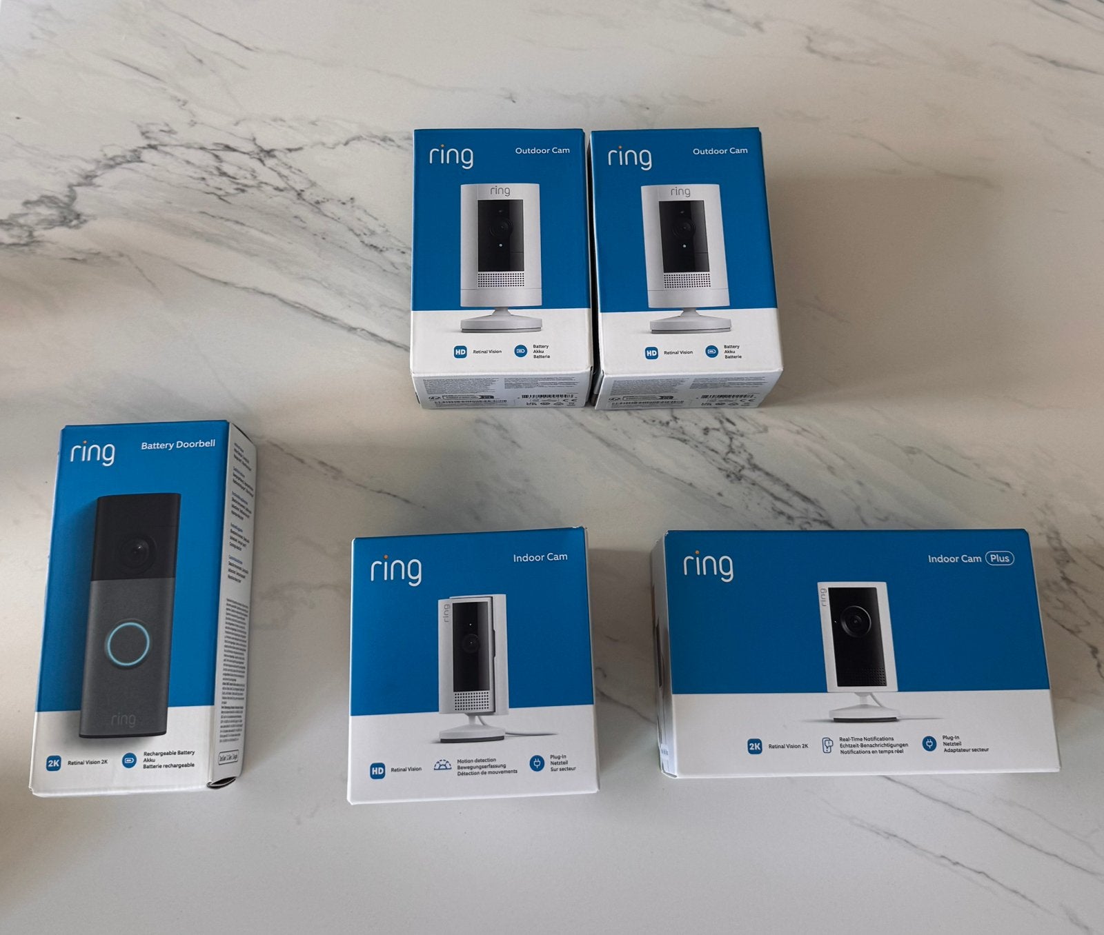 Ring Beveiligingspakket Nieuw | Deurbel + 4 Camera's, Ophalen of Verzenden, Nieuw, Binnencamera