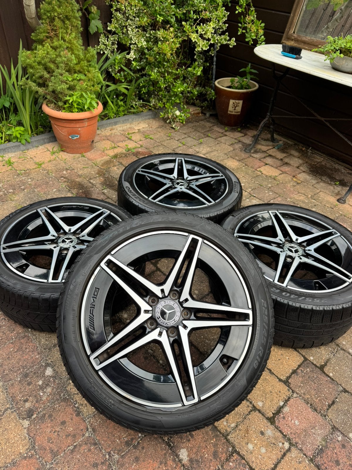 Origineel Mercedes AMG velgen 18 inch (C klasse), Ophalen, 18 inch, Gebruikt, Banden en Velgen