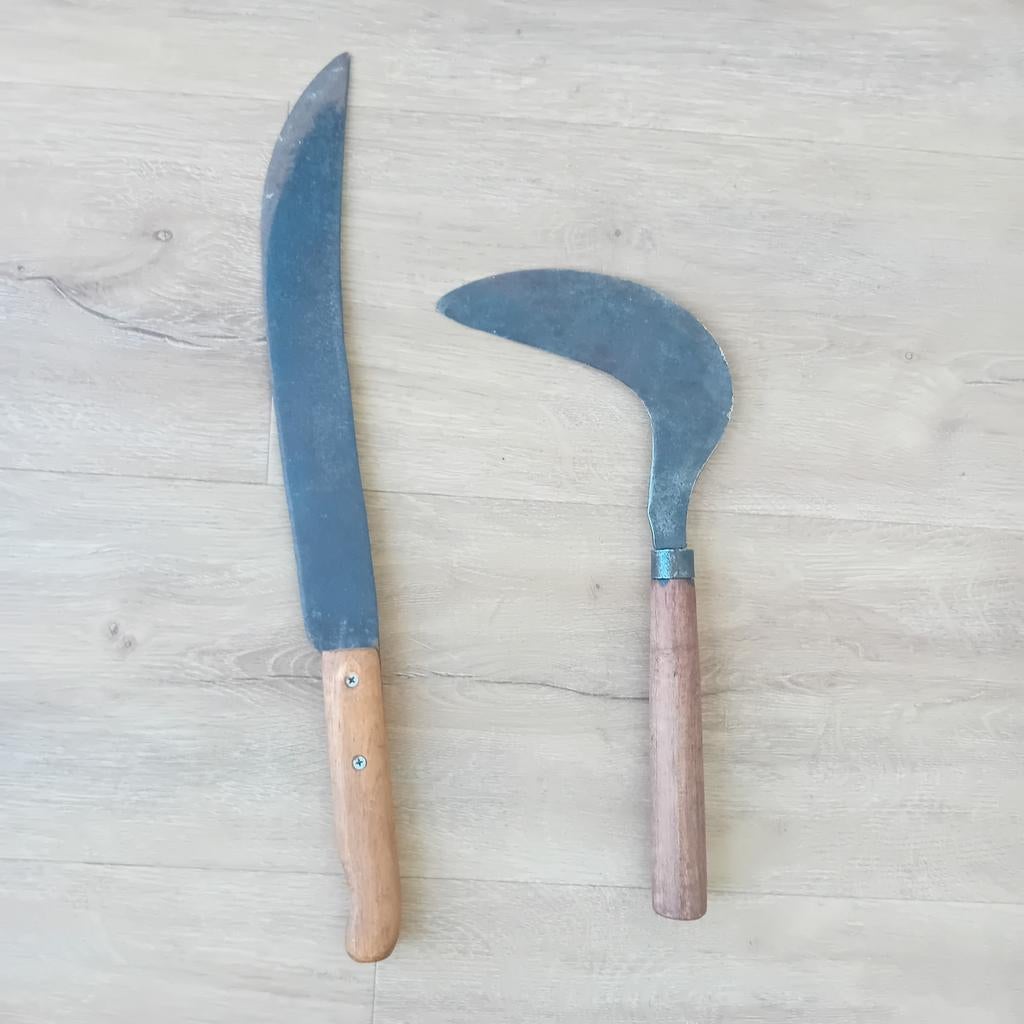 Oude handsikkel en hakmes - Vintage tuingereedschap, Antiek en Kunst, Ophalen of Verzenden