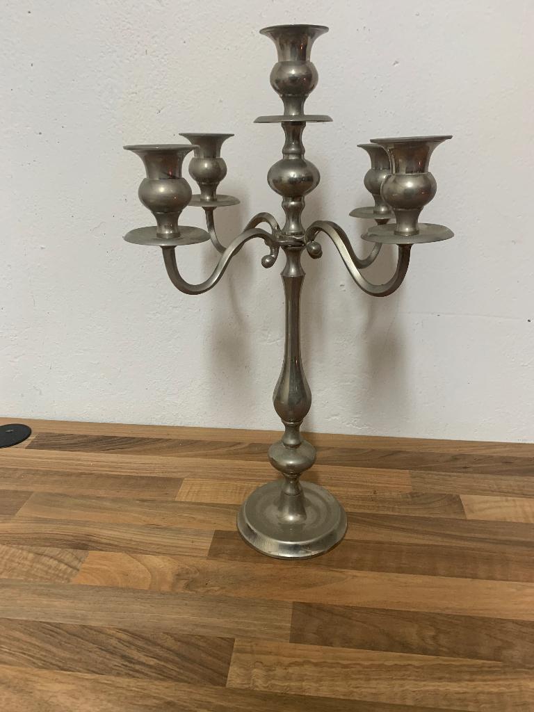 Kandelaar | 4 armig | verchroomd, Antiek en Kunst, Ophalen of Verzenden, Overige materialen