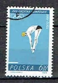 Polen 1964 Olympische spelen Schoonspringen, Postzegels en Munten, Verzenden, Gestempeld, Sport