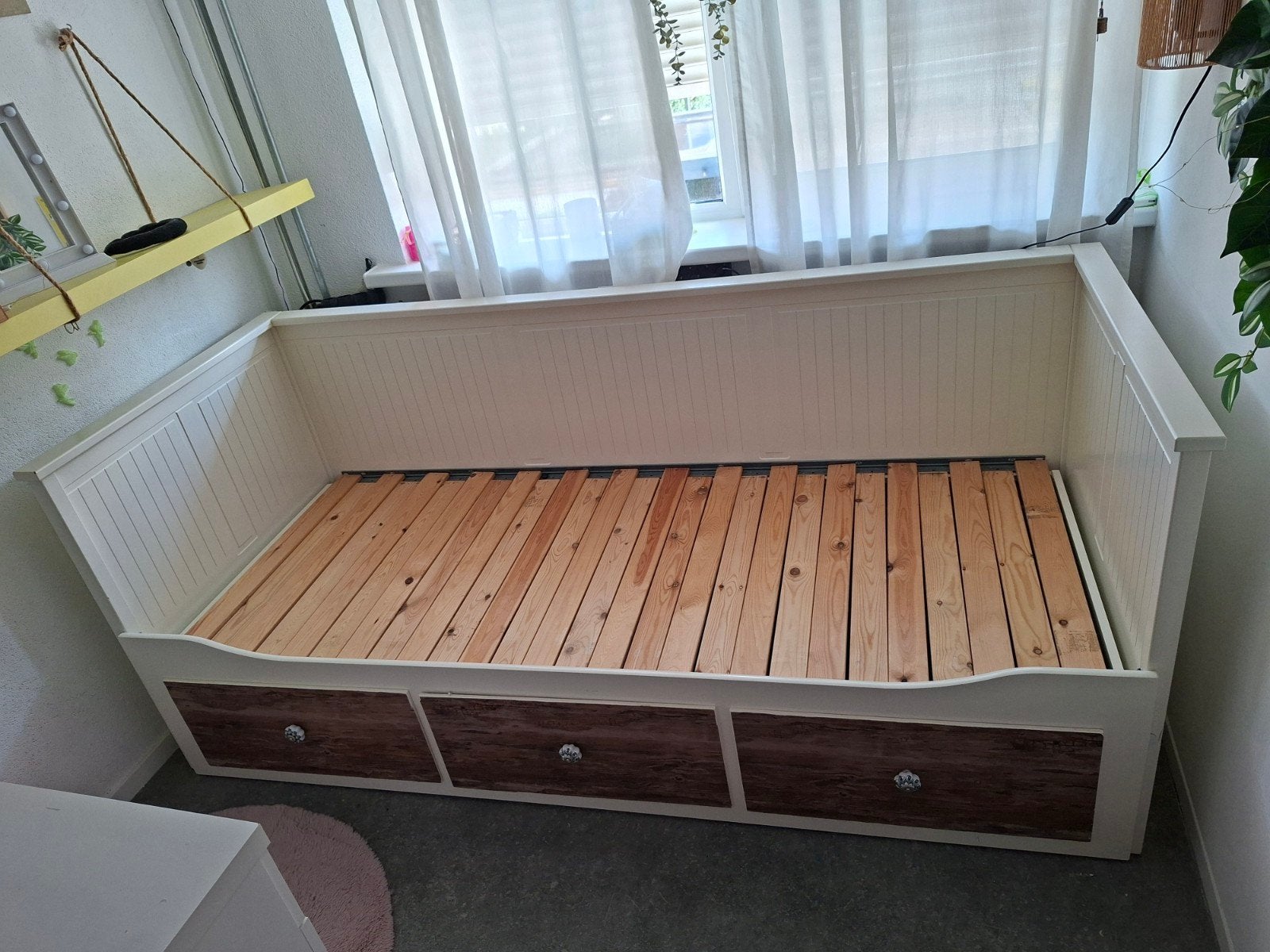 Hemnes bed Ikea, Ophalen, Eenpersoons, Wit, 80 cm