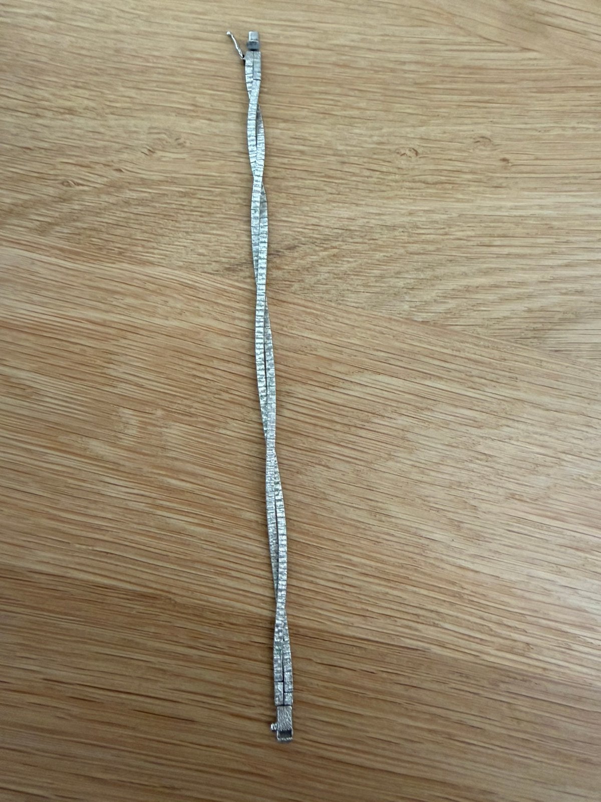 Vintage zilveren getwiste schakelarmband 835 - 20 cm, Ophalen, Zo goed als nieuw, Zilver