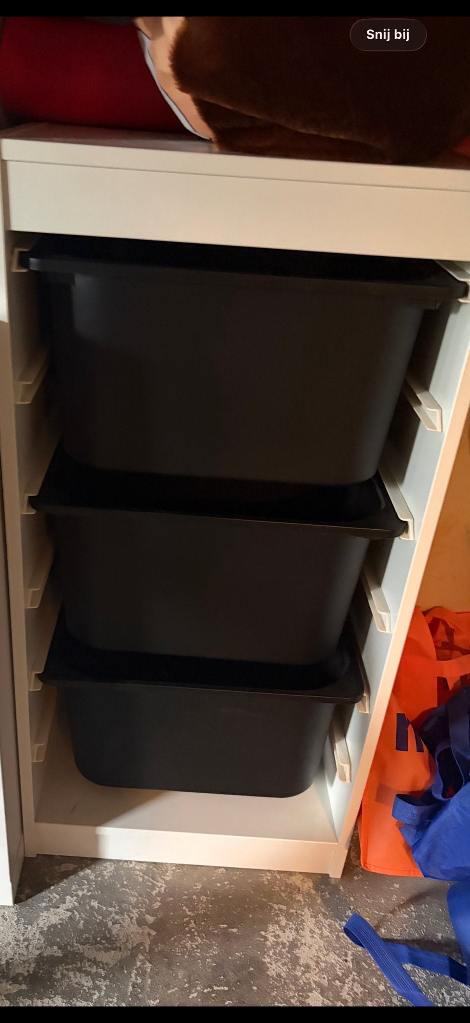 IKEA Trofast kast met 3 zwarte bakken, Ophalen, Gebruikt