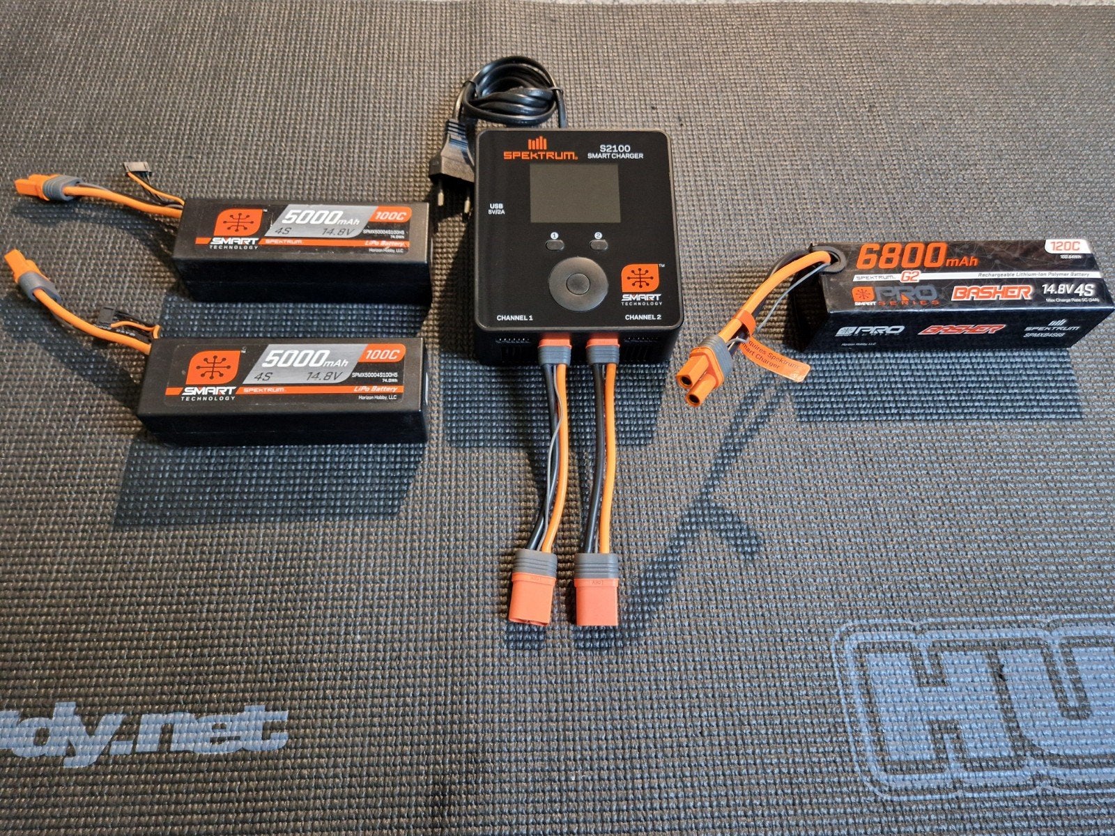 Spektrum S2100 smart dual lader+ 3x spektrum 4s lipo, Ophalen of Verzenden, Gebruikt
