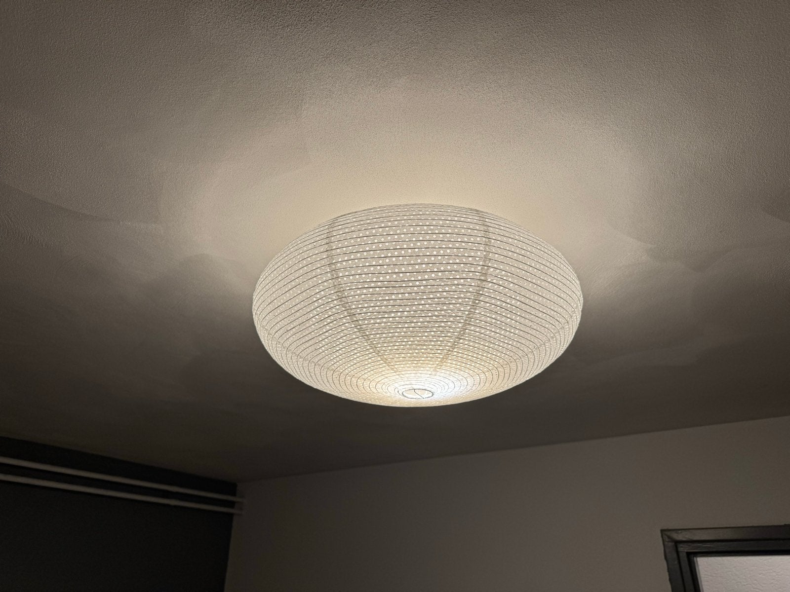 Ikea Witte plafondlamp SOLEFTEÅ, Huis en Inrichting, Lampen | Plafondlampen, Ophalen, Gebruikt, Modern, Textiel