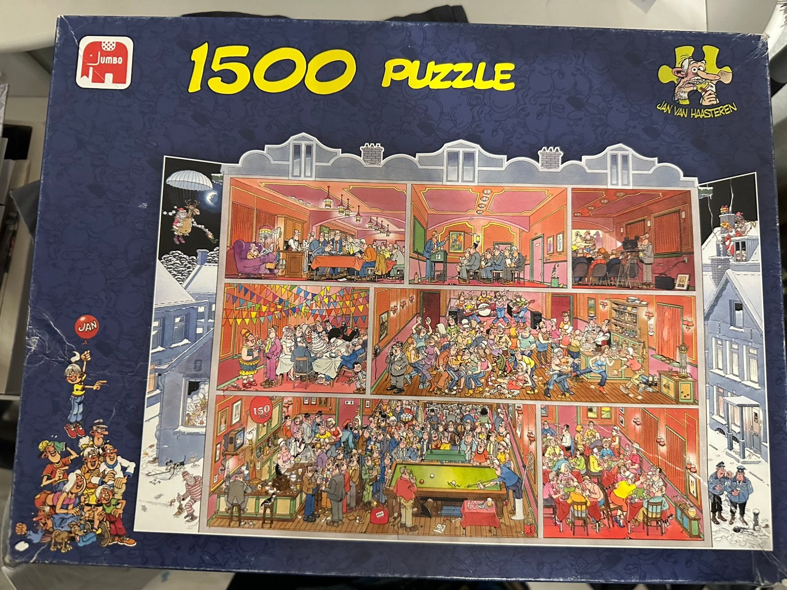 Jan Haasteren puzzel (01482), Ophalen of Verzenden, 500 t/m 1500 stukjes, Gebruikt, Legpuzzel