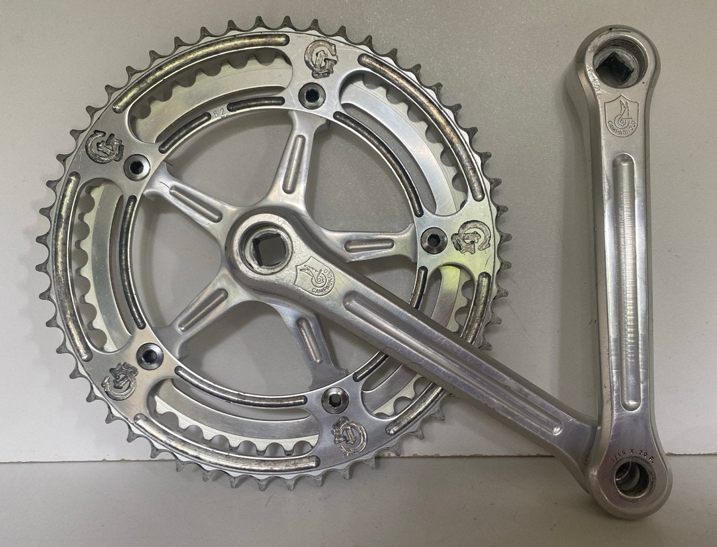 Vintage  Campagnolo Gios  SR Strada Crankstel, Fietsen en Brommers, Fietsonderdelen, Crankstel of Pedalen, Gebruikt, Ophalen of Verzenden
