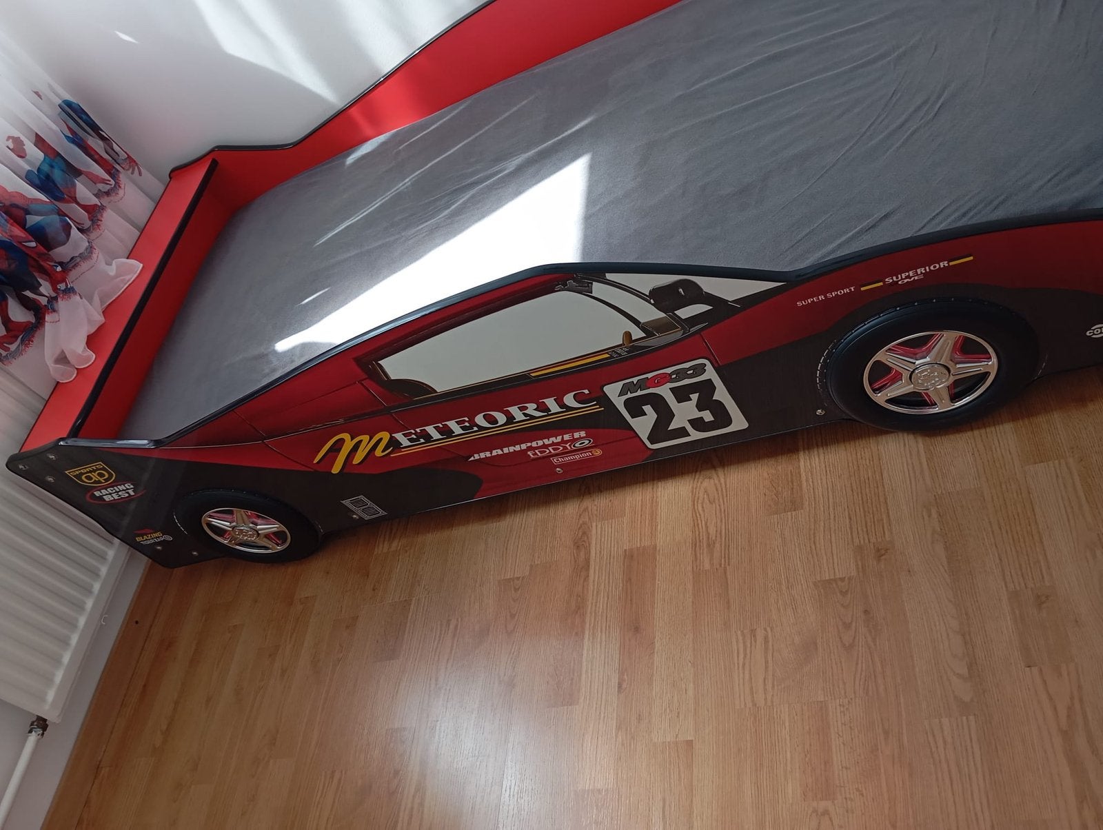 Cars bed met lampjes, Ophalen, Zo goed als nieuw, Eenpersoons, Hout