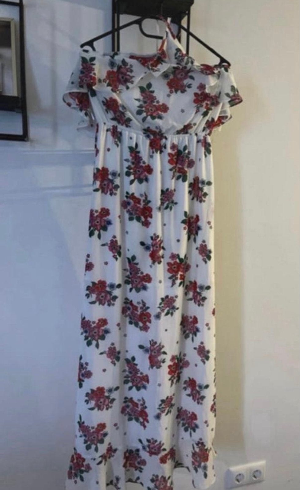 H&M Dames Jurk Maat 38 met Bloemenprint, Kleding | Dames, Maat 38/40 (M), Wit, Ophalen of Verzenden, Zo goed als nieuw