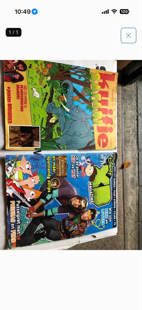Vintage Kuifie Safari en Disney Magazine Strips, Boeken, Meerdere stripboeken, Ophalen of Verzenden, Gelezen