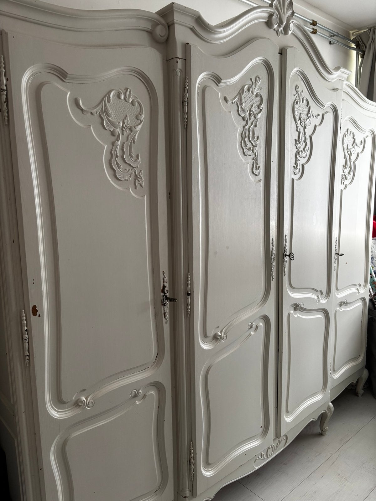Franse brocante kledingkast, Antiek en Kunst, Ophalen