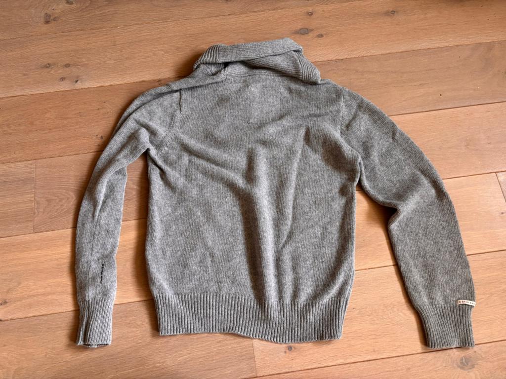 G-Star Grijze Wollen Trui met Shawlcollar - Maat M, Kleding | Heren, Truien en Vesten, Verzenden, Zo goed als nieuw, Maat 48/50 (M)
