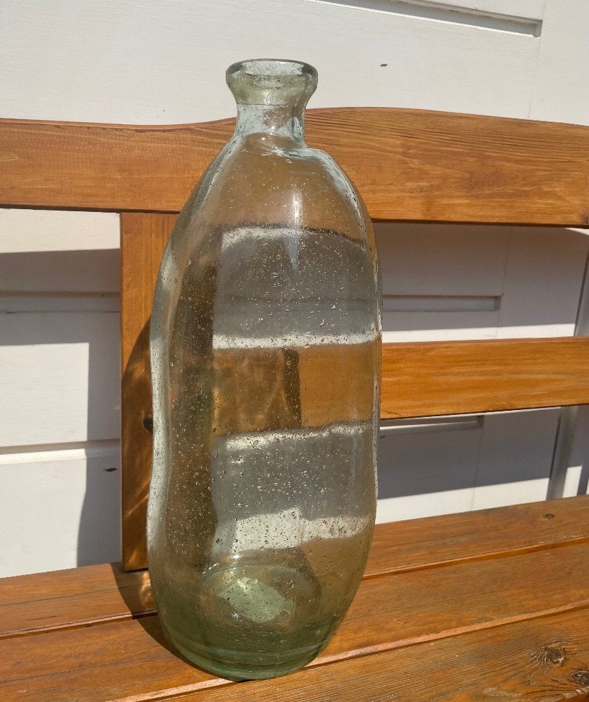 Vaasfles recycled glas 13x35 cm decoratie vaas / fles karwei, Ophalen