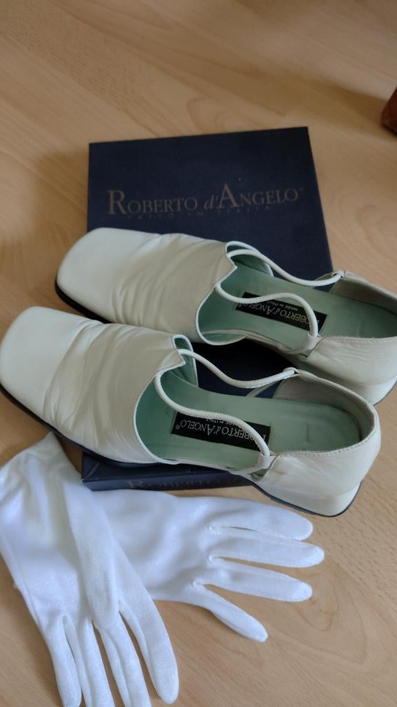Roberto d' Angelo Trouwschoenen - Crème Leer, Kleding | Dames, Schoenen, Ophalen, Schoenen met lage hakken, Roberto d' Angelo