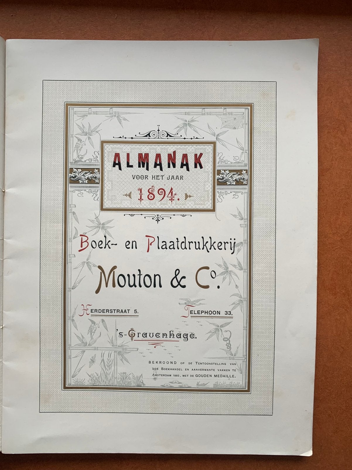 Almanak voor het 1894. Boek en plaatdrukkerij Mouton & Co., Boeken, Ophalen of Verzenden