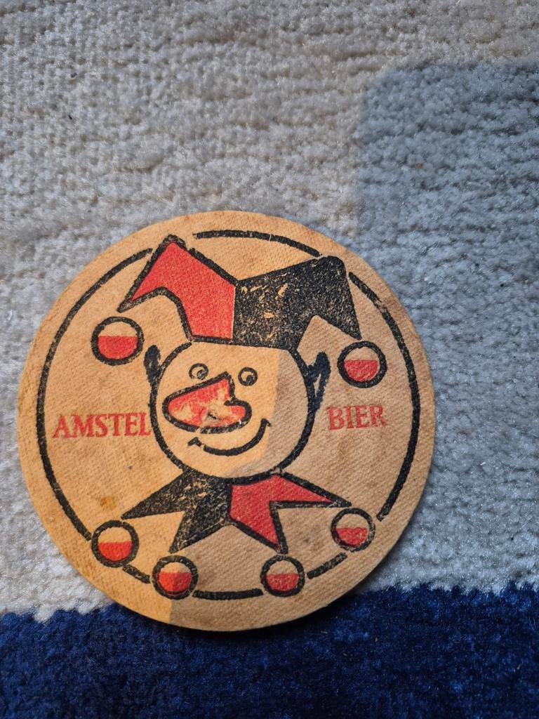 Amstel Bier Carnaval Viltje - Vintage Carnaval Jester, Ophalen of Verzenden, Gebruikt, Viltje(s), Amstel