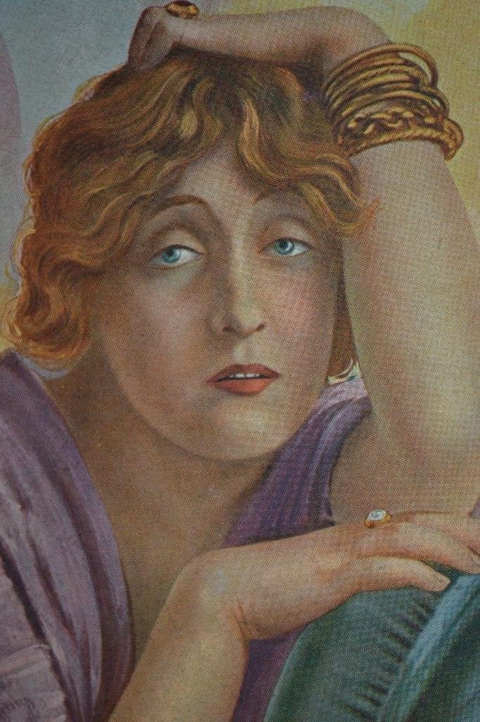 frk 1918 portret vrouw actrice Lyda Borelli  F.S. spotti, Verzamelen, Ophalen of Verzenden, Voor 1920, Gelopen, Sterren en Beroemdheden