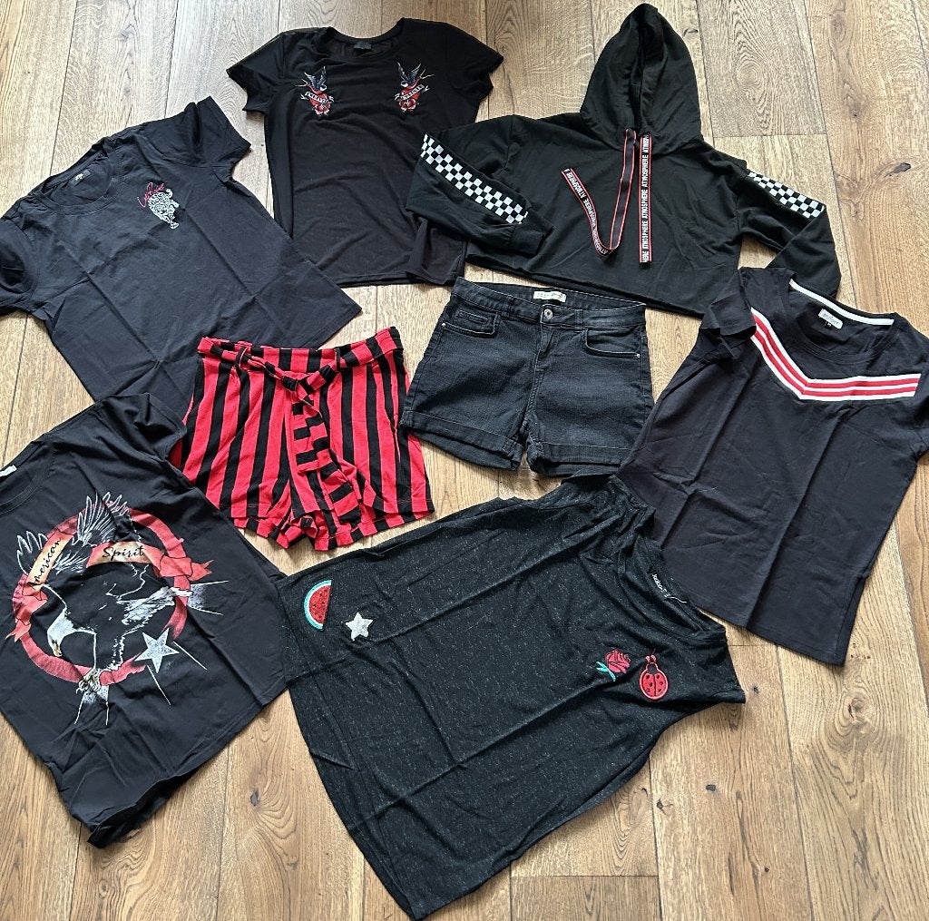 Pakketje kleding mt M zwart/rood Seven Sisters True Spirit, Ophalen of Verzenden, Zo goed als nieuw, Maat 38/40 (M)
