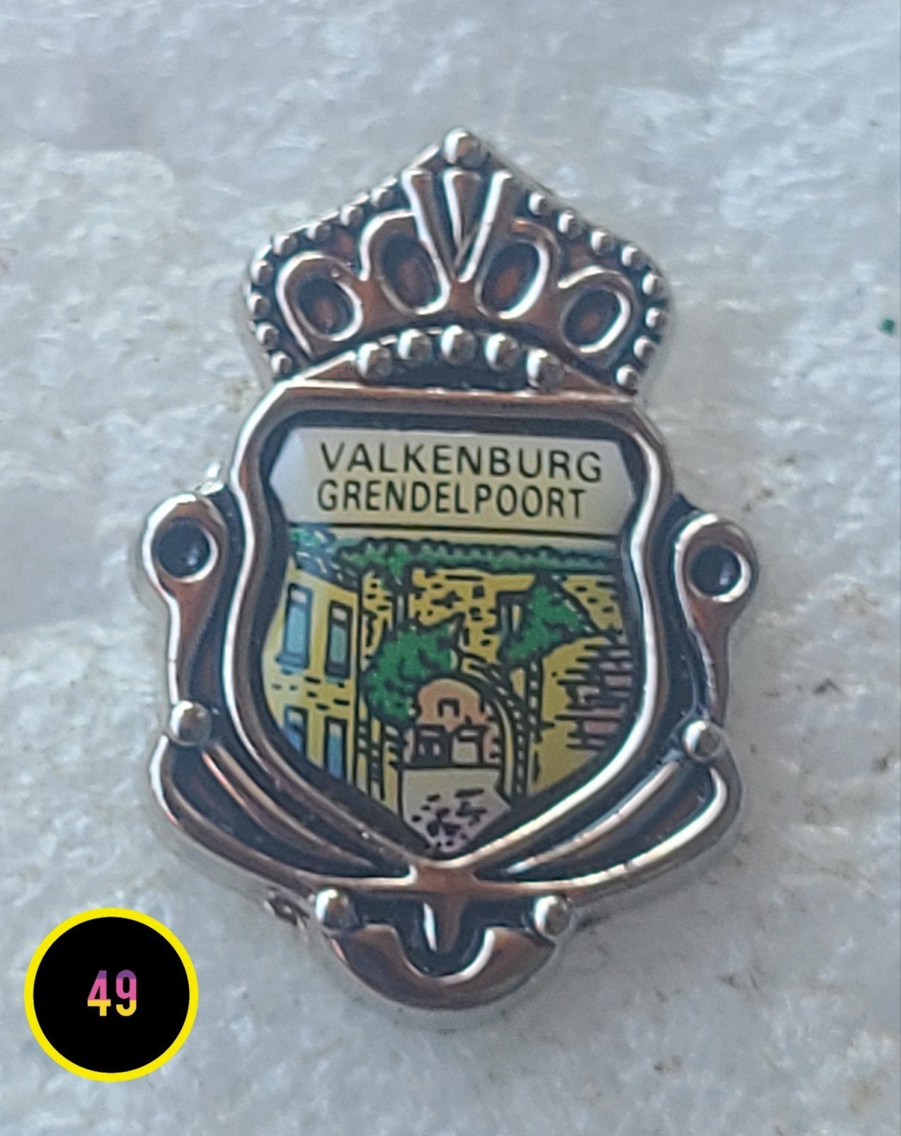 Pin Valkenburg Grendelpoort, Verzenden, Gebruikt, Stad of Land, Speldje of Pin