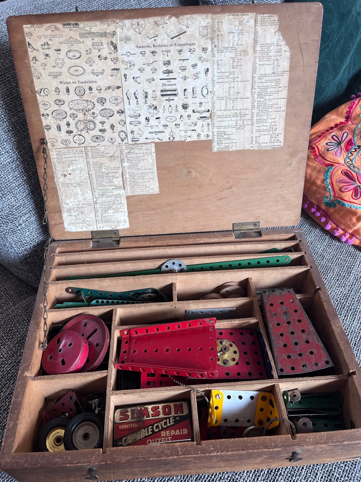 Vintage Meccano Constructie Speelgoed in Houten Kist, Ophalen, Gebruikt, Overige merken