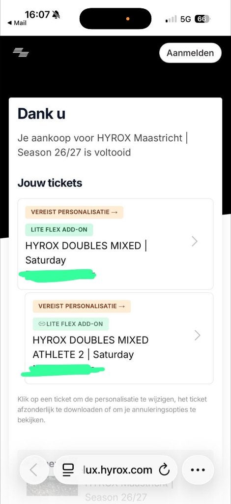 Hyrox mixed zaterdag, Twee personen